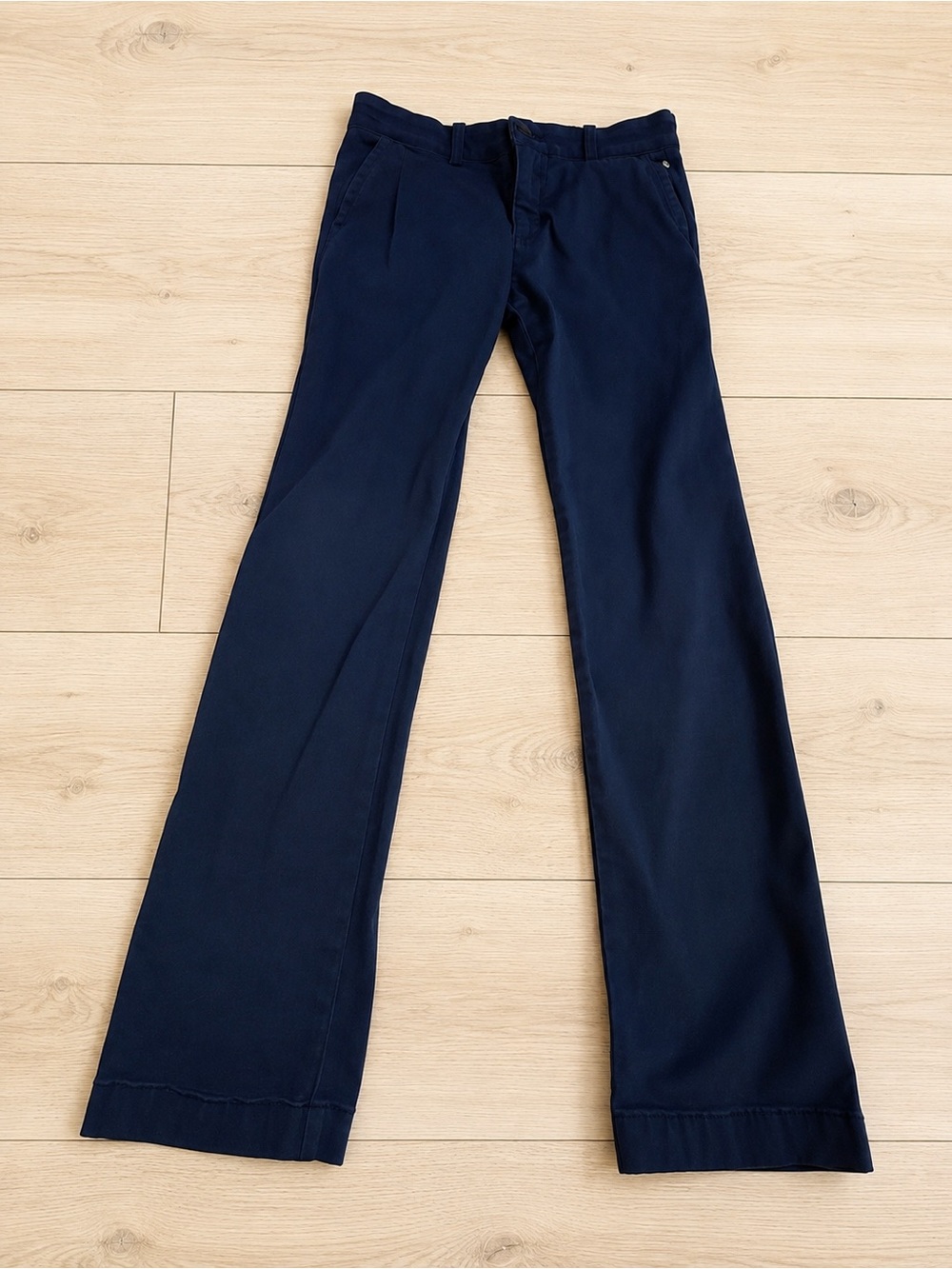 Abercrombie Kids Navy Chino Pants Size 15/16 Straight Leg Uniform Preppy - Picture 3 of 4